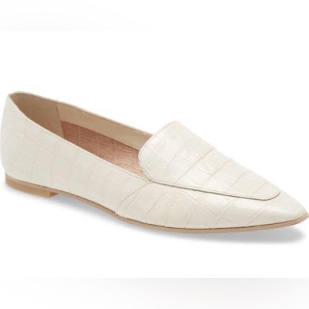 Dolce Vita Cream Croc-Embossed Loafers